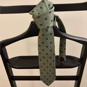 Polo by Ralph Lauren Green and Brown Patterned Tie
